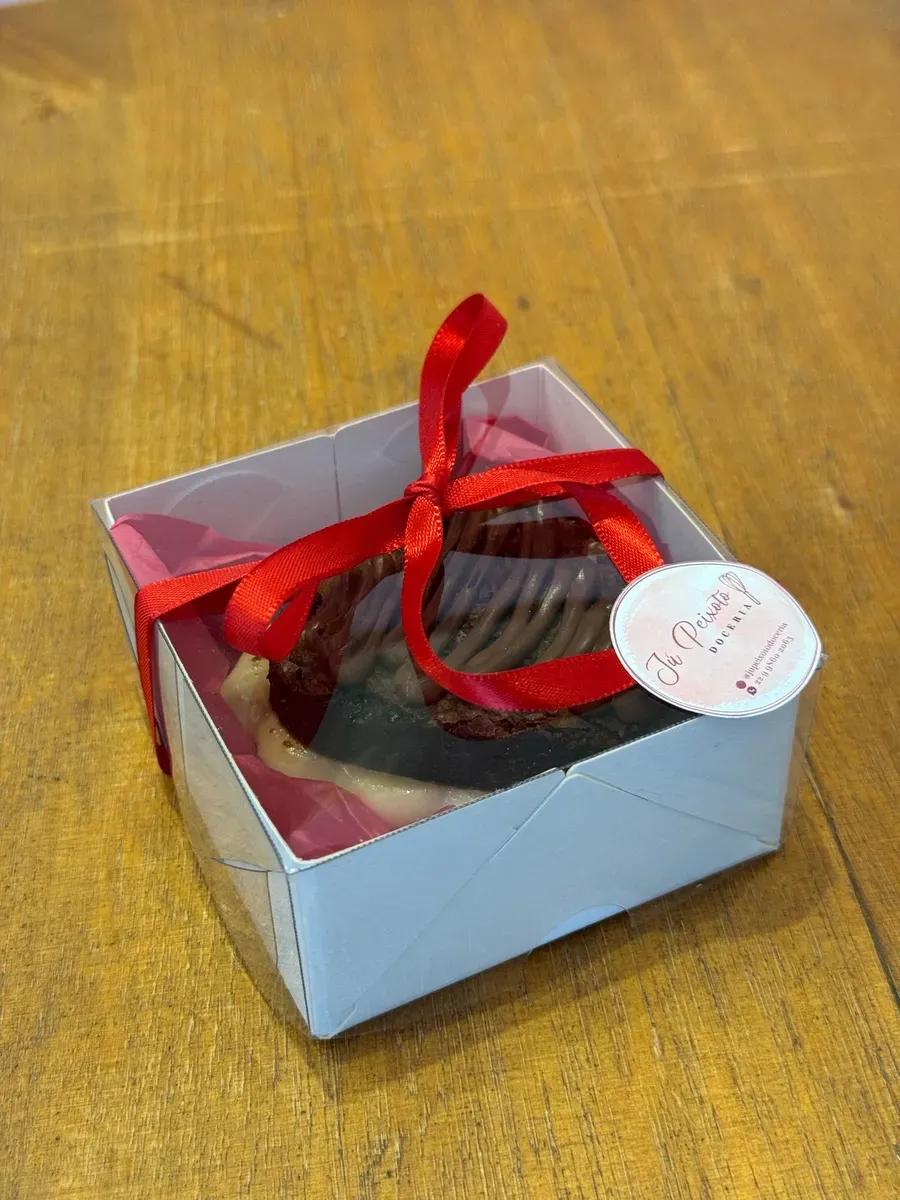 Mini coração de brownie artesanal