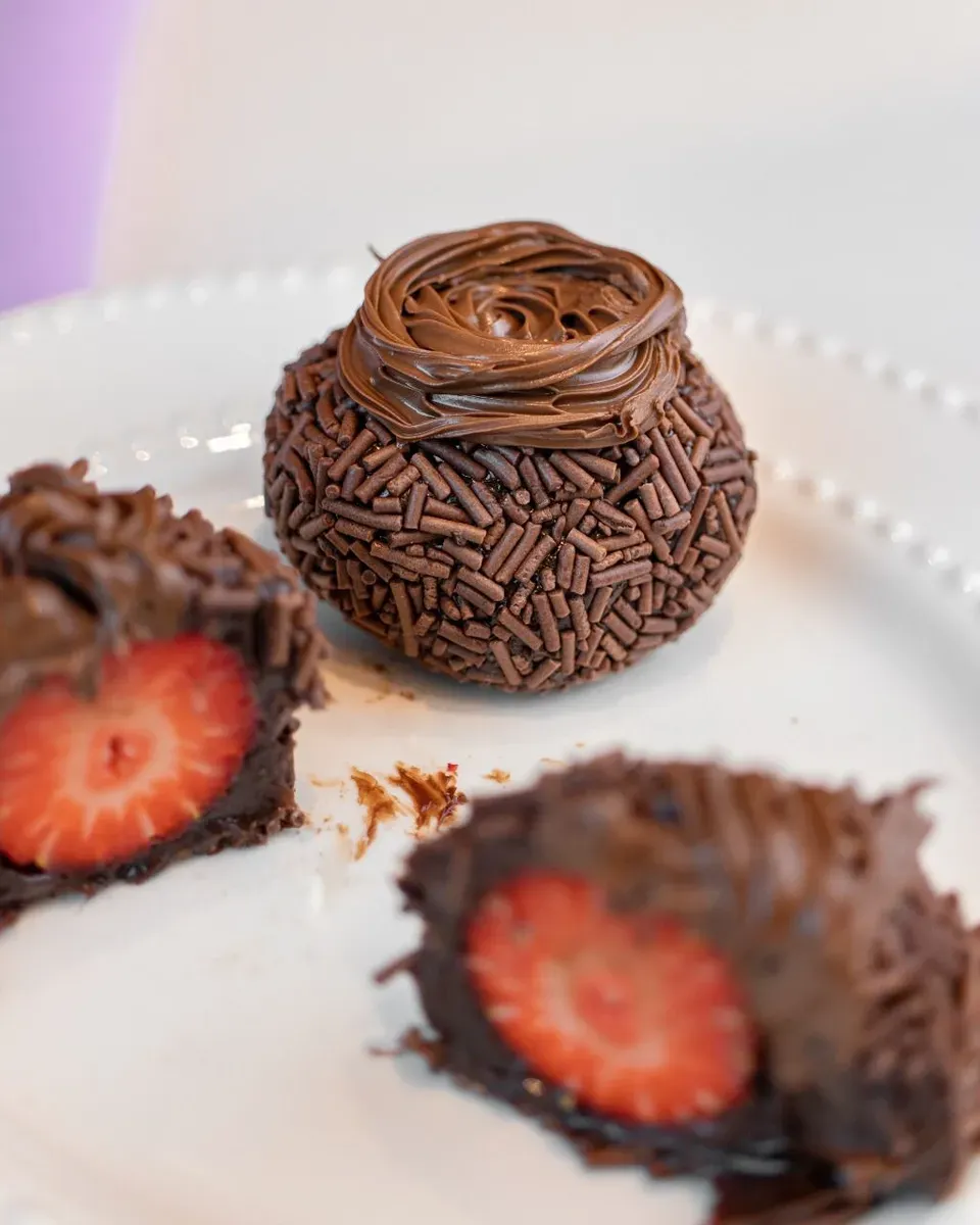 Brigadeirão de morango com nutella artesanal